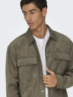 Only & Sons Hemden*ONSRAVI FAKE SUEDE SHACKET OTW Falcon
