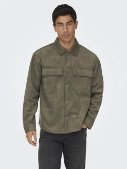 Only & Sons Hemden*ONSRAVI FAKE SUEDE SHACKET OTW Falcon