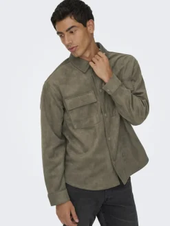 Only & Sons Hemden*ONSRAVI FAKE SUEDE SHACKET OTW Falcon