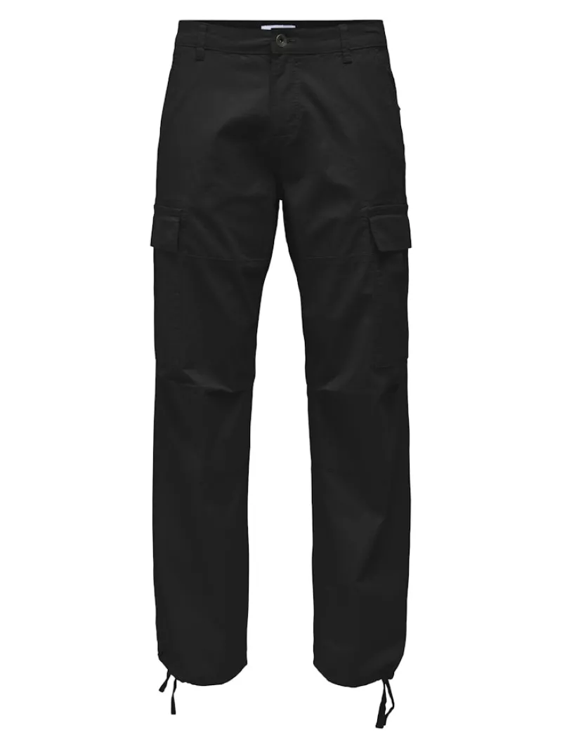 Only & Sons Hosen|Big Boys*ONSRAY LIFE 0020 RIBSTOP CARGO PANT NOOS Black