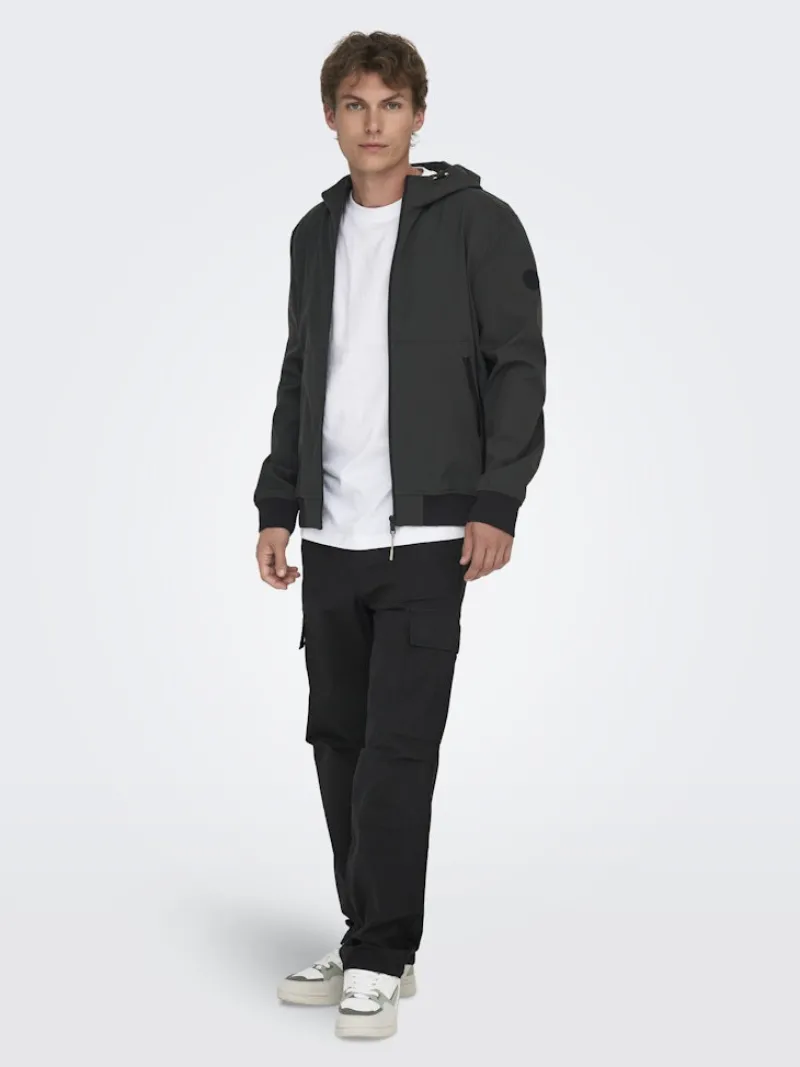 Only & Sons Hosen|Big Boys*ONSRAY LIFE 0020 RIBSTOP CARGO PANT NOOS Black