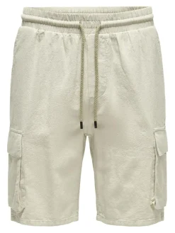 Only & Sons Shorts*ONSSINUS CARGO 0007 COT LIN SHORTS Silver Lining