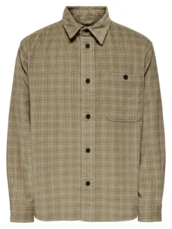Only & Sons Hemden*ONSWALEED CORDUROY OVERSHIRT 0345 NOOS chinchilla