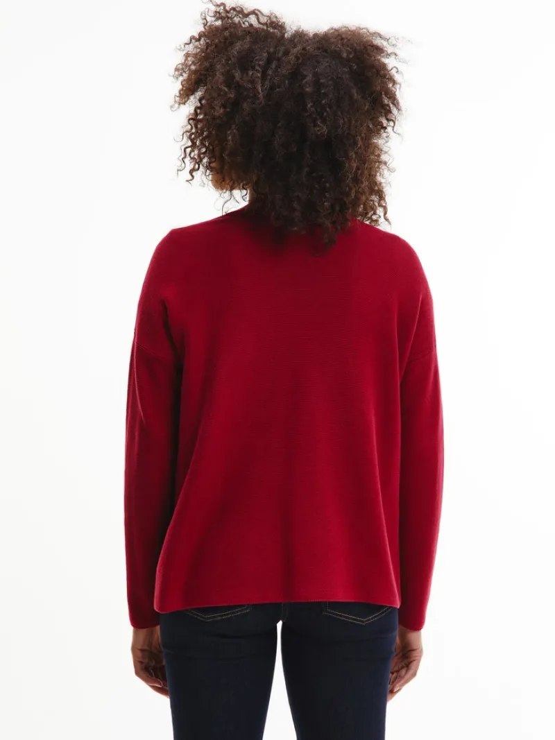 Tommy Hilfiger Pullover & Sweatshirts*ORG CO TEXTURE V-NK CARDIGAN raspberry juice