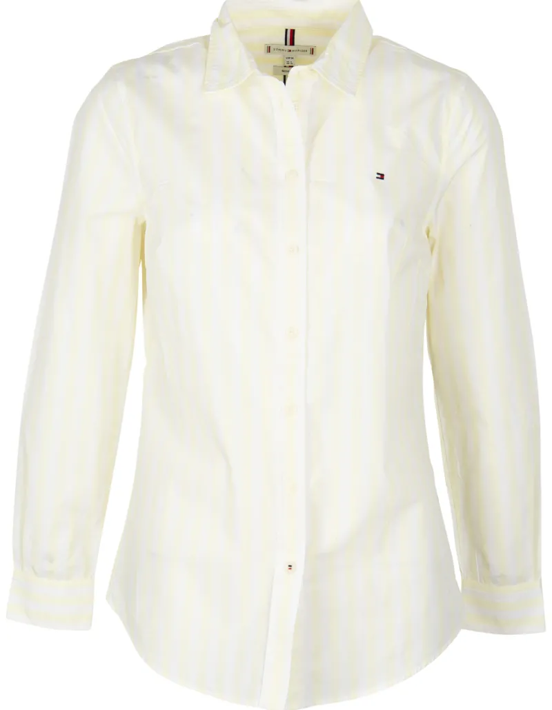 Tommy Hilfiger Blusen*ORG COTTON REGULAR SHIRT LS banker stp ffrosted lemon