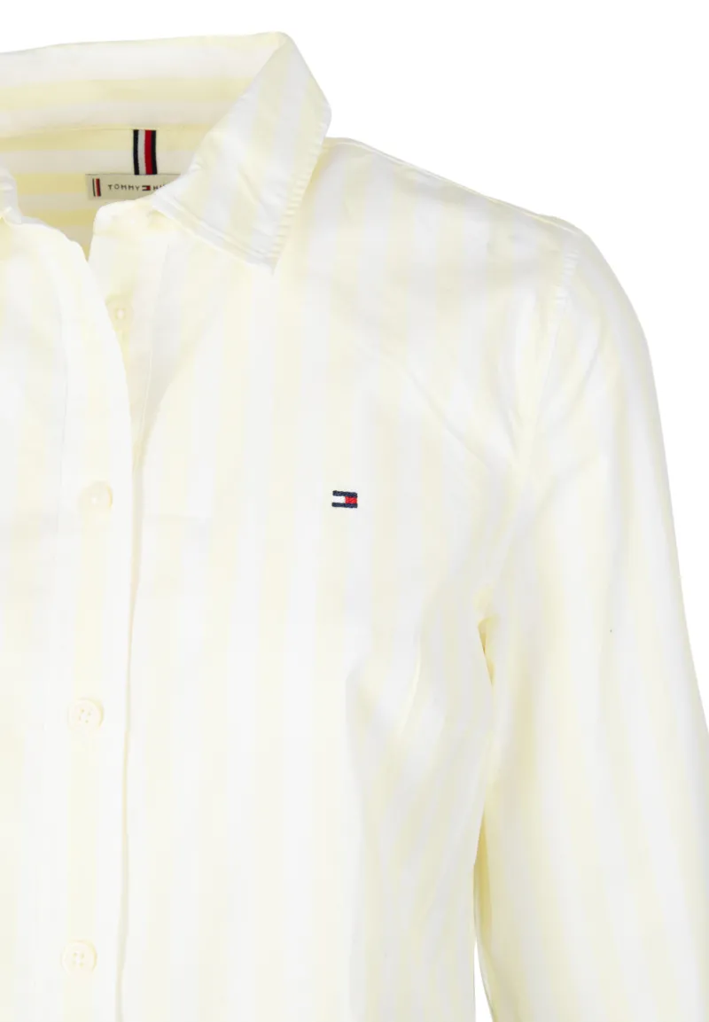 Tommy Hilfiger Blusen*ORG COTTON REGULAR SHIRT LS banker stp ffrosted lemon