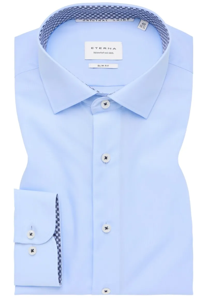 ETERNA Hemden|Big Boys*Original Shirt Popeline Langarm hellblau