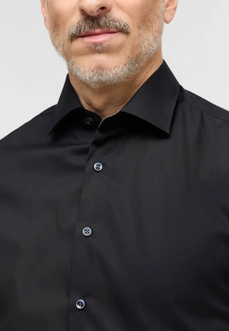 ETERNA Hemden|Big Boys*Original Shirt Popeline Langarm Schwarz