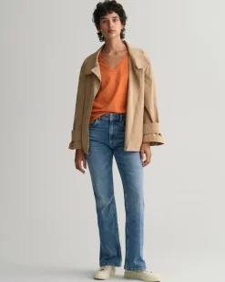 Gant Shirts*Original V-Neck T-Shirt pumpkin orange