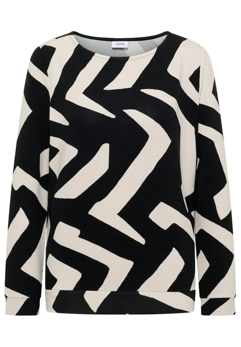 Cecil Shirts*Ottoman Shirt mit Muster light greige