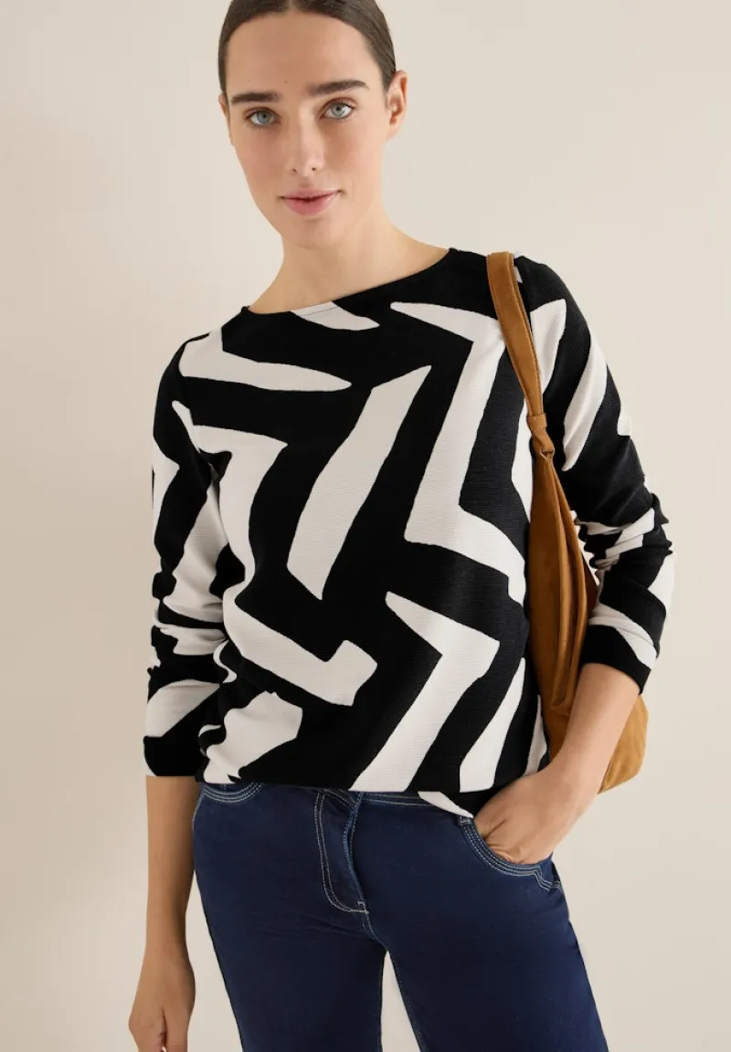 Cecil Shirts*Ottoman Shirt mit Muster light greige