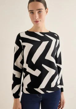 Cecil Shirts*Ottoman Shirt mit Muster light greige