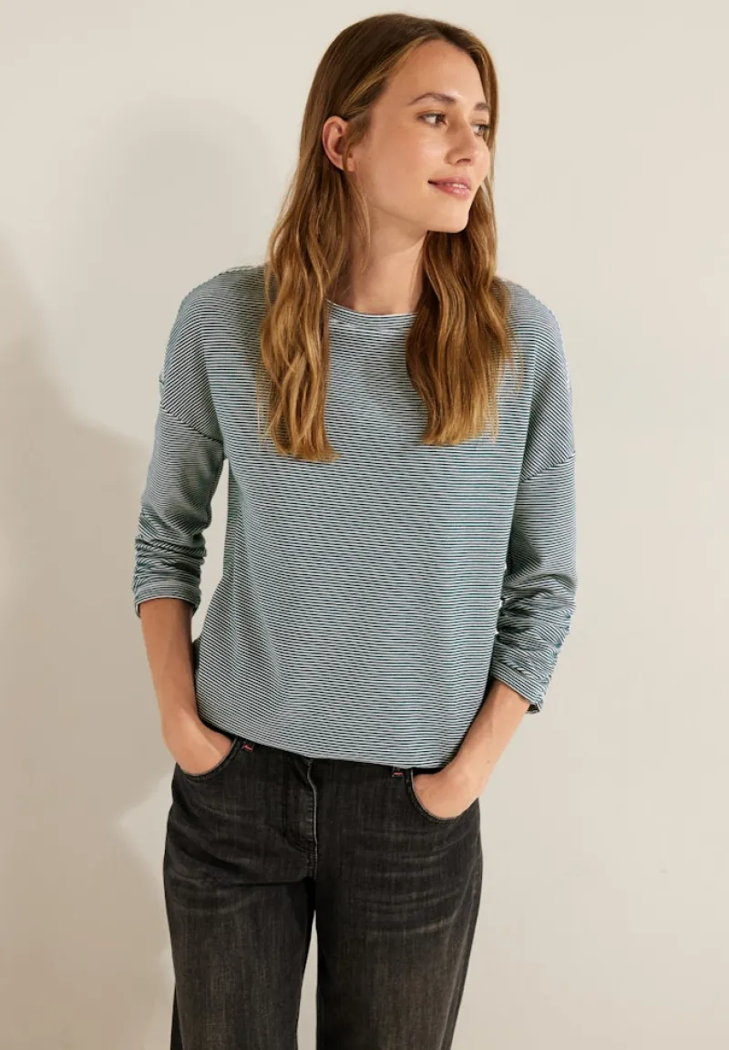 Cecil Pullover & Sweatshirts*Ottoman Streifenshirt vanilla white