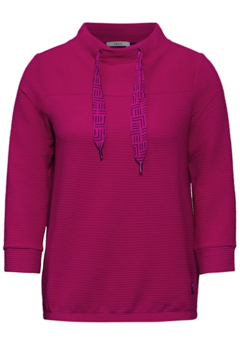 Cecil Shirts*Ottoman-Pullover jewel pink
