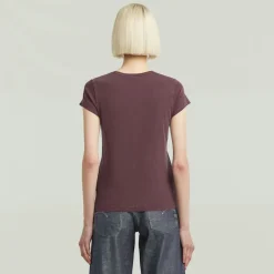 G-star Raw Shirts*Overdyed eyben slim v t 2.0 wmn maroon gd