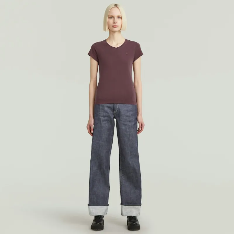 G-star Raw Shirts*Overdyed eyben slim v t 2.0 wmn maroon gd