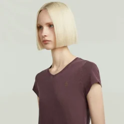 G-star Raw Shirts*Overdyed eyben slim v t 2.0 wmn maroon gd