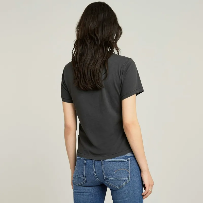G-star Raw Shirts*Overdyed front seam r t wmn dk black gd