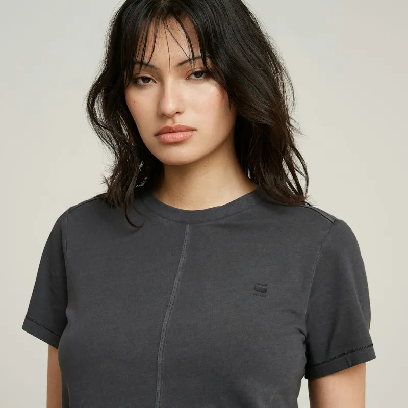 G-star Raw Shirts*Overdyed front seam r t wmn dk black gd