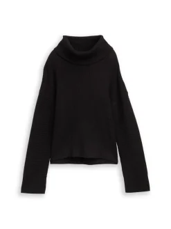 Tom Tailor Pullover & Sweatshirts*Oversize Rollkragenpullover deep black