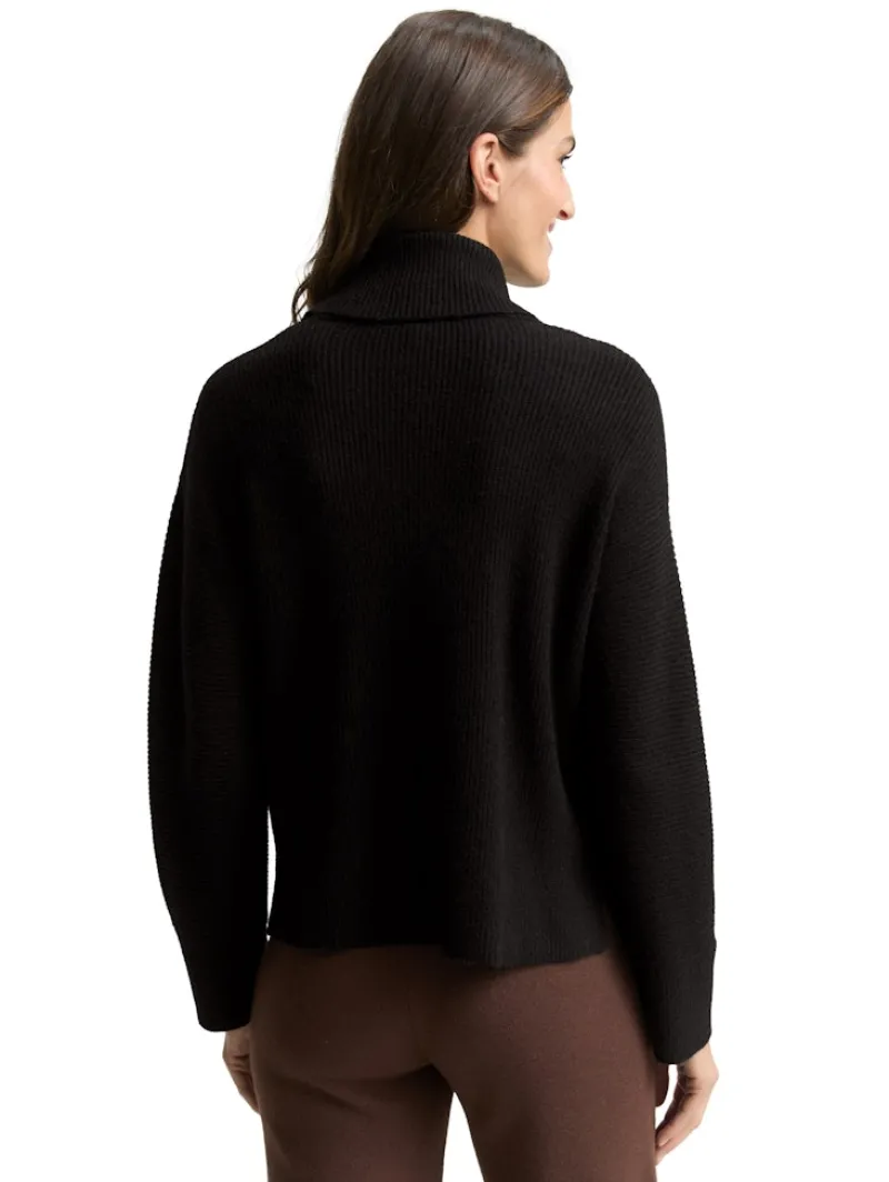 Tom Tailor Pullover & Sweatshirts*Oversize Rollkragenpullover deep black