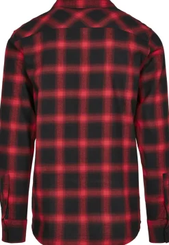 Urban Classics Hemden|Big Boys*Oversized Checked Shirt schwarz-rot