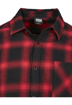 Urban Classics Hemden|Big Boys*Oversized Checked Shirt schwarz-rot