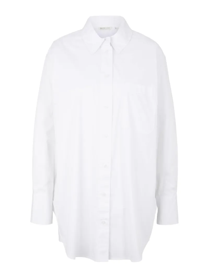 Tom Tailor Denim Blusen*Oversized Hemd white