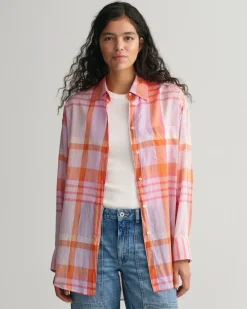 Gant Blusen*Oversized Madras Bluse soothing lilac