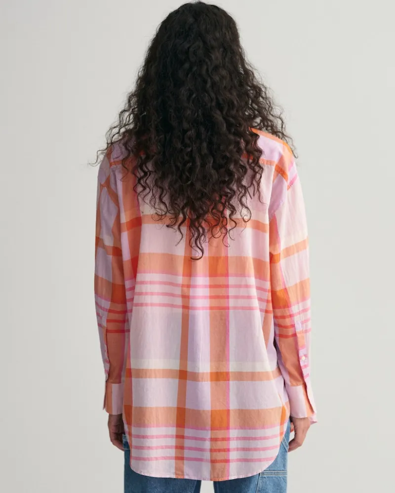 Gant Blusen*Oversized Madras Bluse soothing lilac