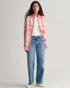 Gant Blusen*Oversized Madras Bluse soothing lilac