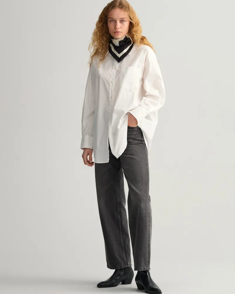 Gant Blusen*Oversized Oxford-Bluse white