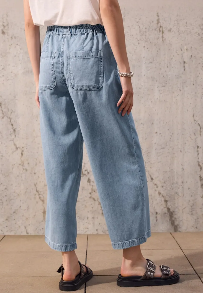 STREET ONE STUDIO Shorts*Paperbag Wide Leg Jeans light blue washed