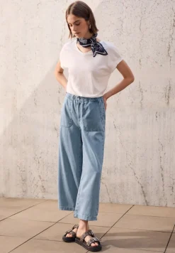 STREET ONE STUDIO Shorts*Paperbag Wide Leg Jeans light blue washed