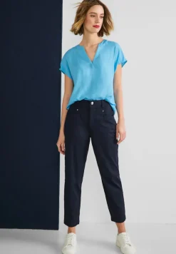 Street One Hosen*Papertouch Casual Fit Hose deep blue