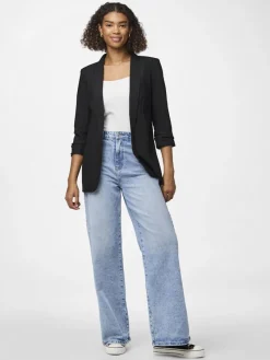 Pieces Jacken*PCBOSELLA 3/4 BLAZER NOOS BC Black