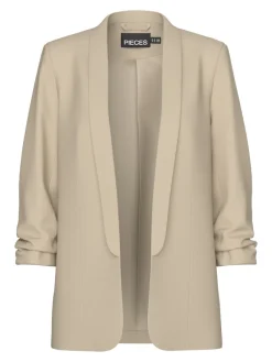 Pieces Jacken*PCBOSELLA 3/4 BLAZER NOOS BC White Pepper