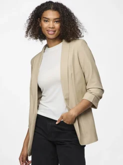 Pieces Jacken*PCBOSELLA 3/4 BLAZER NOOS BC White Pepper