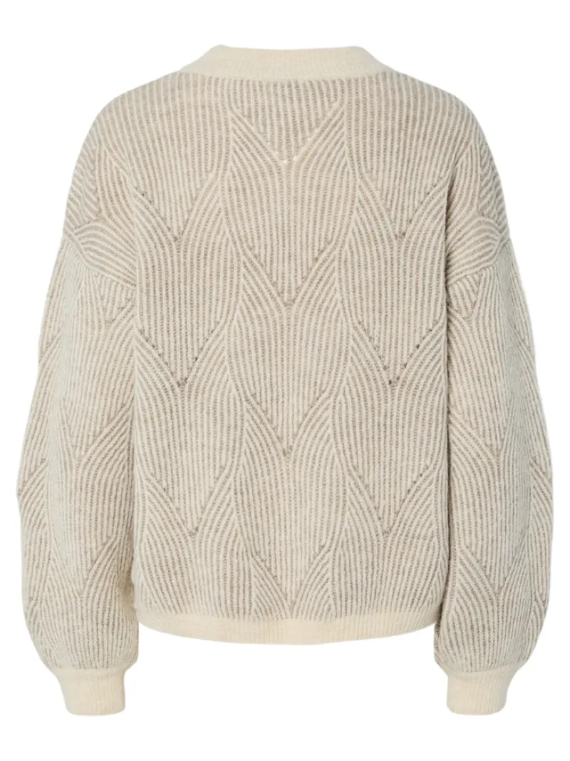 Pieces Pullover & Sweatshirts*PCJENNA LS O-NECK KNIT NOOS BC whitecap gray2