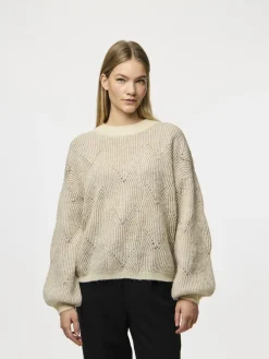 Pieces Pullover & Sweatshirts*PCJENNA LS O-NECK KNIT NOOS BC whitecap gray2