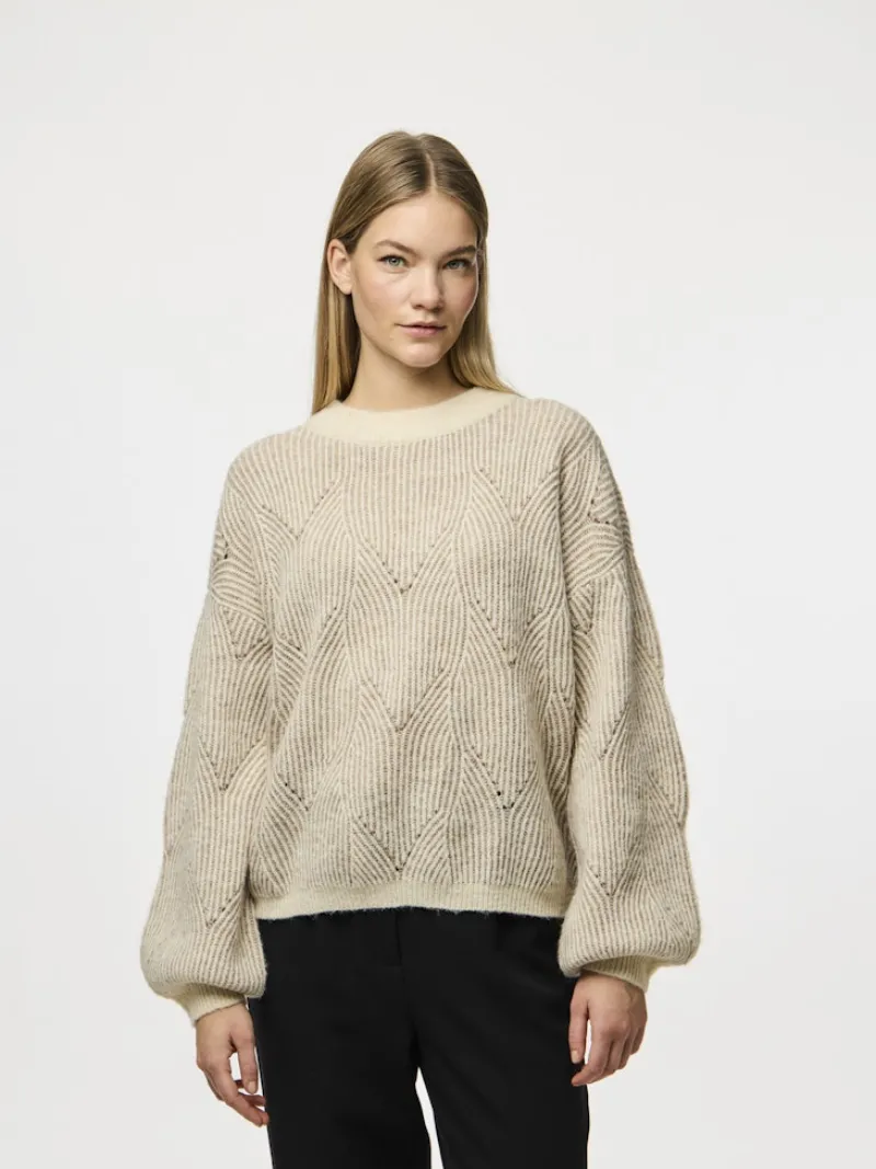 Pieces Pullover & Sweatshirts*PCJENNA LS O-NECK KNIT NOOS BC whitecap gray2