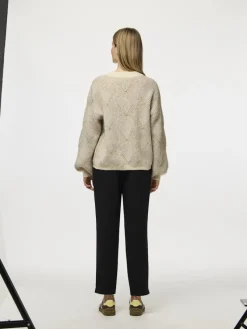 Pieces Pullover & Sweatshirts*PCJENNA LS O-NECK KNIT NOOS BC whitecap gray2