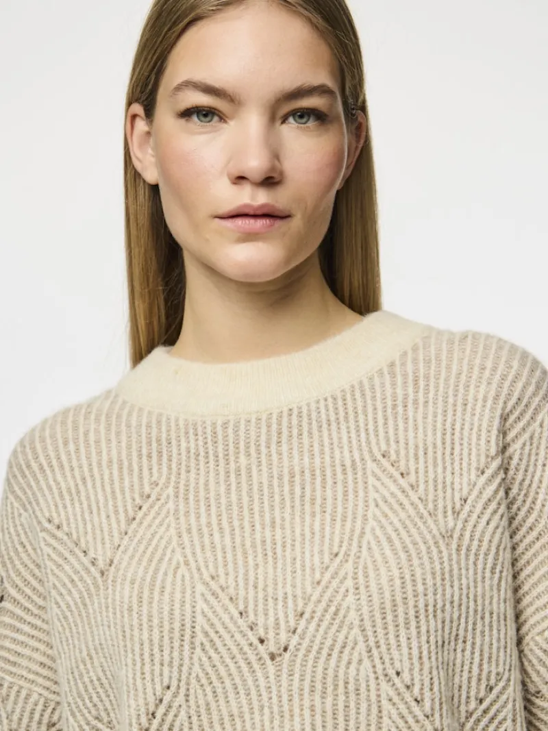 Pieces Pullover & Sweatshirts*PCJENNA LS O-NECK KNIT NOOS BC whitecap gray2