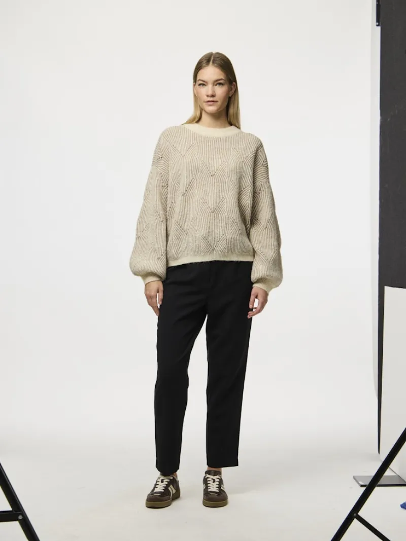 Pieces Pullover & Sweatshirts*PCJENNA LS O-NECK KNIT NOOS BC whitecap gray2