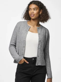 Pieces Pullover & Sweatshirts*PCMALOU LS KNIT CARDIGAN NOOS BC Medium Grey Melange