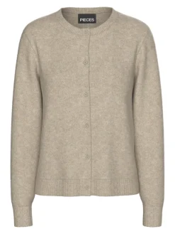 Pieces Pullover & Sweatshirts*PCMALOU LS KNIT CARDIGAN NOOS BC taupe gray