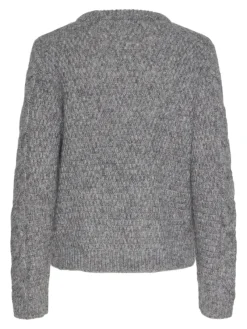 Pieces Pullover & Sweatshirts*PCNINA LS O-NECK KNIT NOOS BC Medium Grey Melange