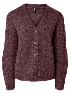 Pieces Pullover & Sweatshirts*PCNINA LS V-NECK KNIT CARDIGAN NOOS BC tawny port