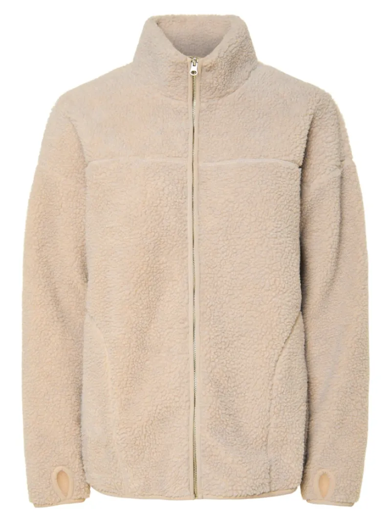 Pieces Jacken*PCSADIA LS TEDDY JACKET NOOS BC silver gray