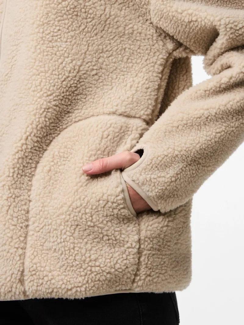 Pieces Jacken*PCSADIA LS TEDDY JACKET NOOS BC silver gray